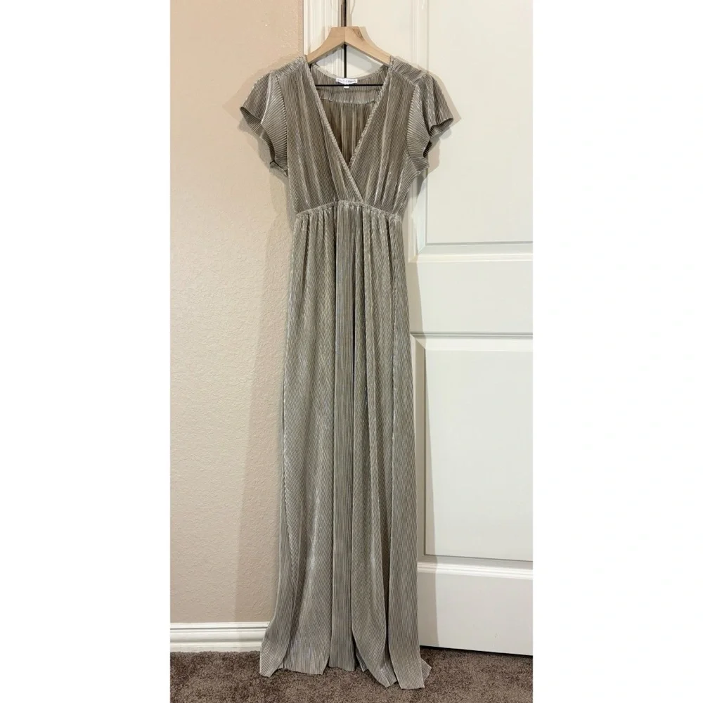 Baltic Born Athena Gold Pleated Maxi Dress - Picture 4 of 12